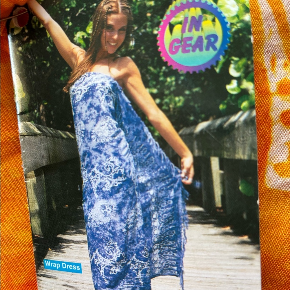 Ingear orange Paisley Strapless Wrap One-Piece